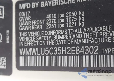 2017 Mini Clubman Cooper S из США, поврежденный, VIN WMWLU5C35H2E84302